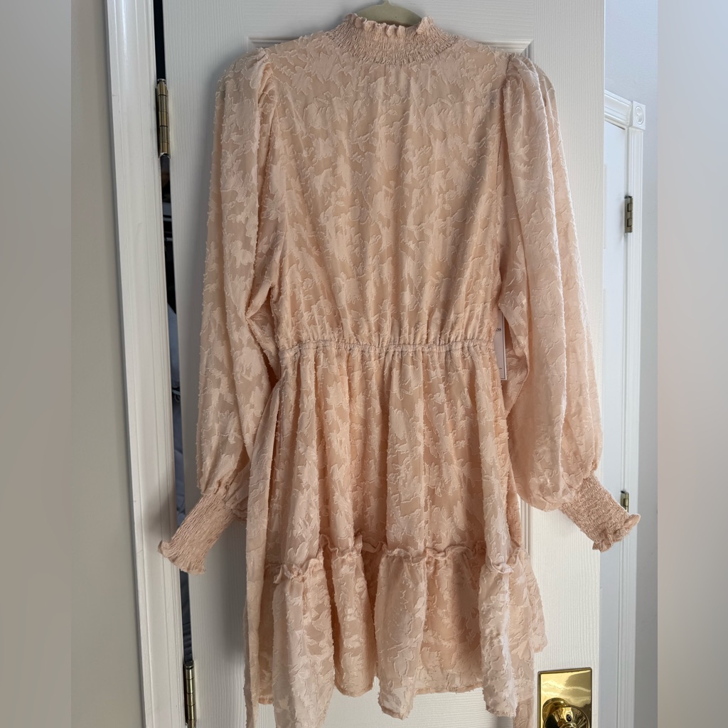 Elegant Peach Lace Dress